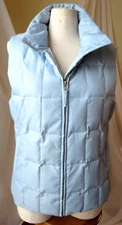 GLACIER'S EDGE PUFFER VEST FULL ZIP 3 POCKETS QUILTED LIGHT BLUE DOWN JACKET M
