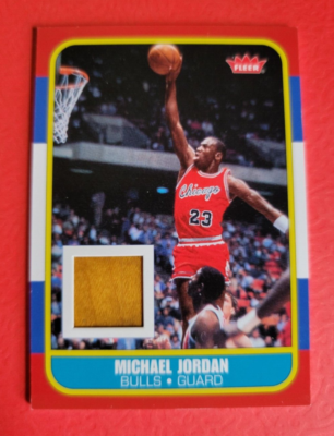 MICHAEL JORDAN GAME USED FLOOR CARD 2007-08 FLEER 1986-87 ROOKIE 