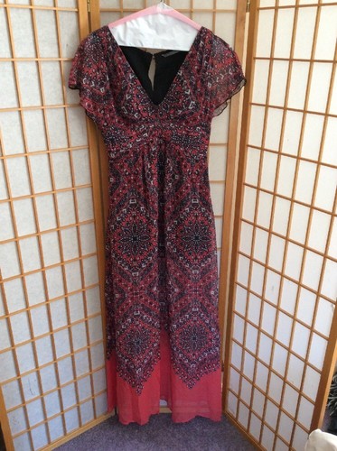 Twelfth Street by Cynthia Vincent Silk Vintage maxi dress in Coral size PS New - Picture 6 of 11