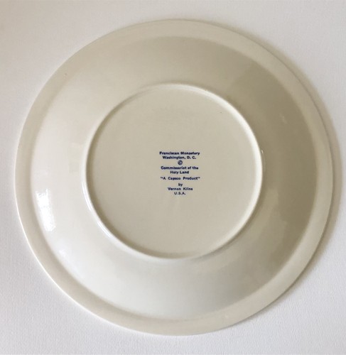 VINTAGE BLU STORICO MONASTERO FRANCESCANO SANTO Washington DC piatto forni Vernon - Foto 6 di 7