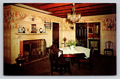 West Bay Shore NY Sagtikos Manor Interior Dining Room View Long Island Postcard 