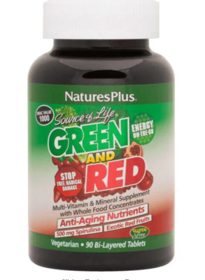 Source of Life Green & Red by Nature's Plus 90 Tablets Best By 10/2028 Energy +