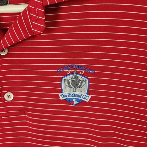 FOOTJOY Stripe Polo Mens Size M Jackie Burke Cup 2022 Hideout Golf Sporty Casual - Picture 7 of 10