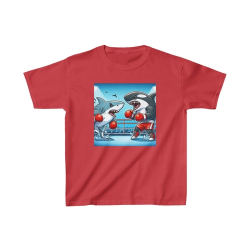 Kids Youth Great White Shark vs Killer Whale T Shirt Multiple Sizes and Colors - Picture 14 of 15