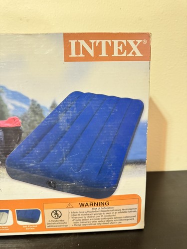 Intex Twin Size Classic Downy Inflatable Air Bed Mattress Blue 75x39in - Picture 3 of 7