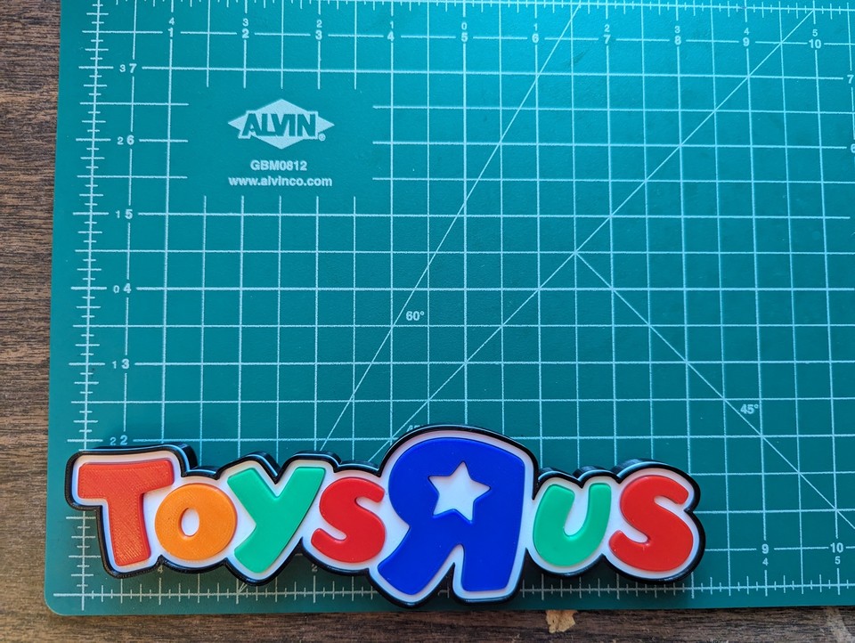 Toys R Us logo sign 3D printed display shelf wall art eBay
