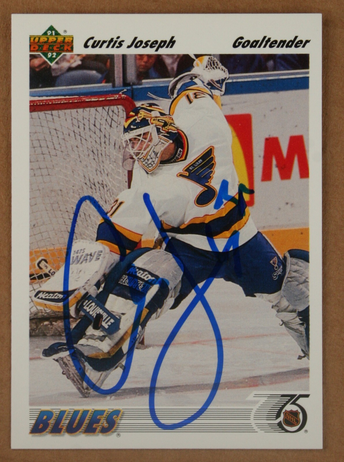 AUTOGRAPHED - Curtis Joseph Upper Deck #139 St. Louis Blues 1992 NHL