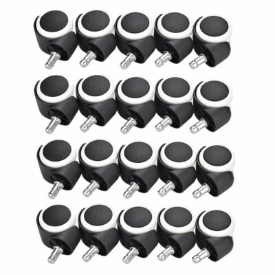 20x Office Chair Wheel Caster Replacement Swivel Twin 7 16 X 1 Grip Ring Stem Ebay