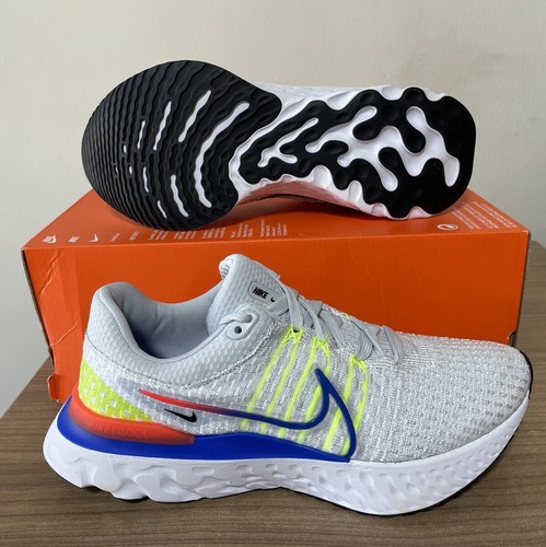 NIKE REACT INFINITY RUN FLYKNIT 3 PLATINUM, NARANJA, AZUL CORREDOR UK6, EU39, UNISEX - Imagen 3 de 11