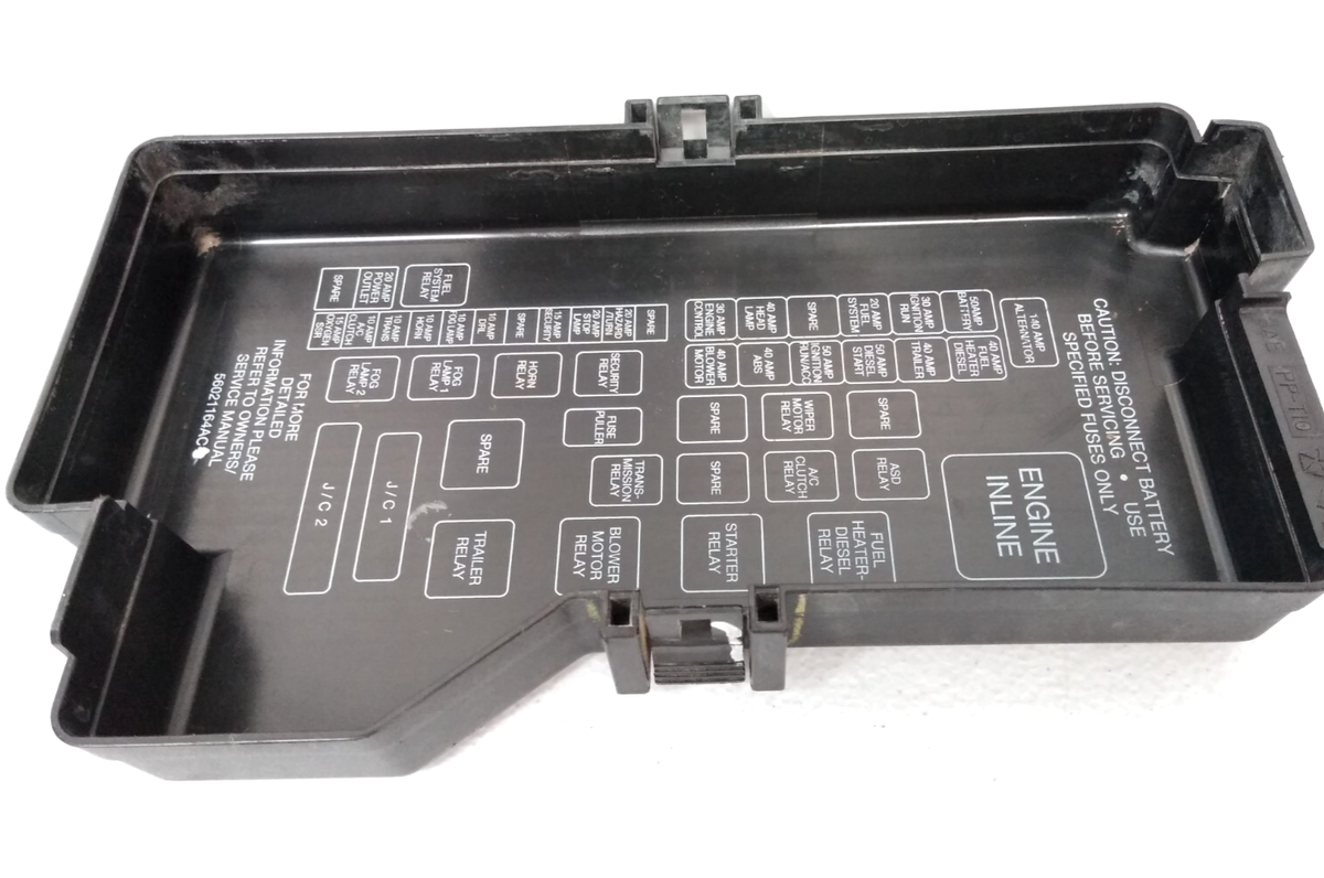 1998 2001 Dodge Ram Fuse Box Cover Lid Top Front Engine Bay