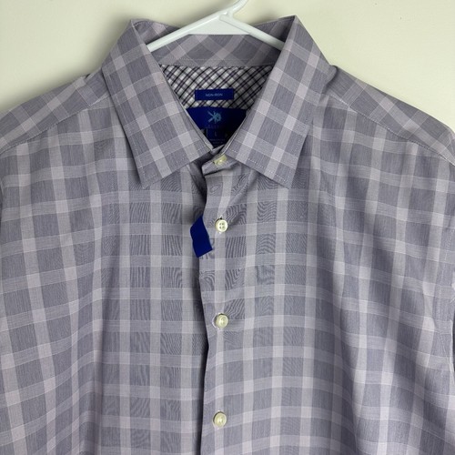 EGARA Non-Iron Dress Shirt Mens Large Flip Cuff 2-Ply Cotton Long Sleeve New - Picture 3 of 10
