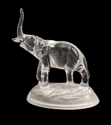 Vintage Lead Crystal Elephant Figurine Frosted Base Cristal D'Arques France - Picture 6 of 8