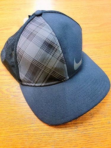 Nike Golf Herren M/L Mesh Rücken Kappe Mütze schwarz kariert 483909 SCHNELLER VERSAND! A19