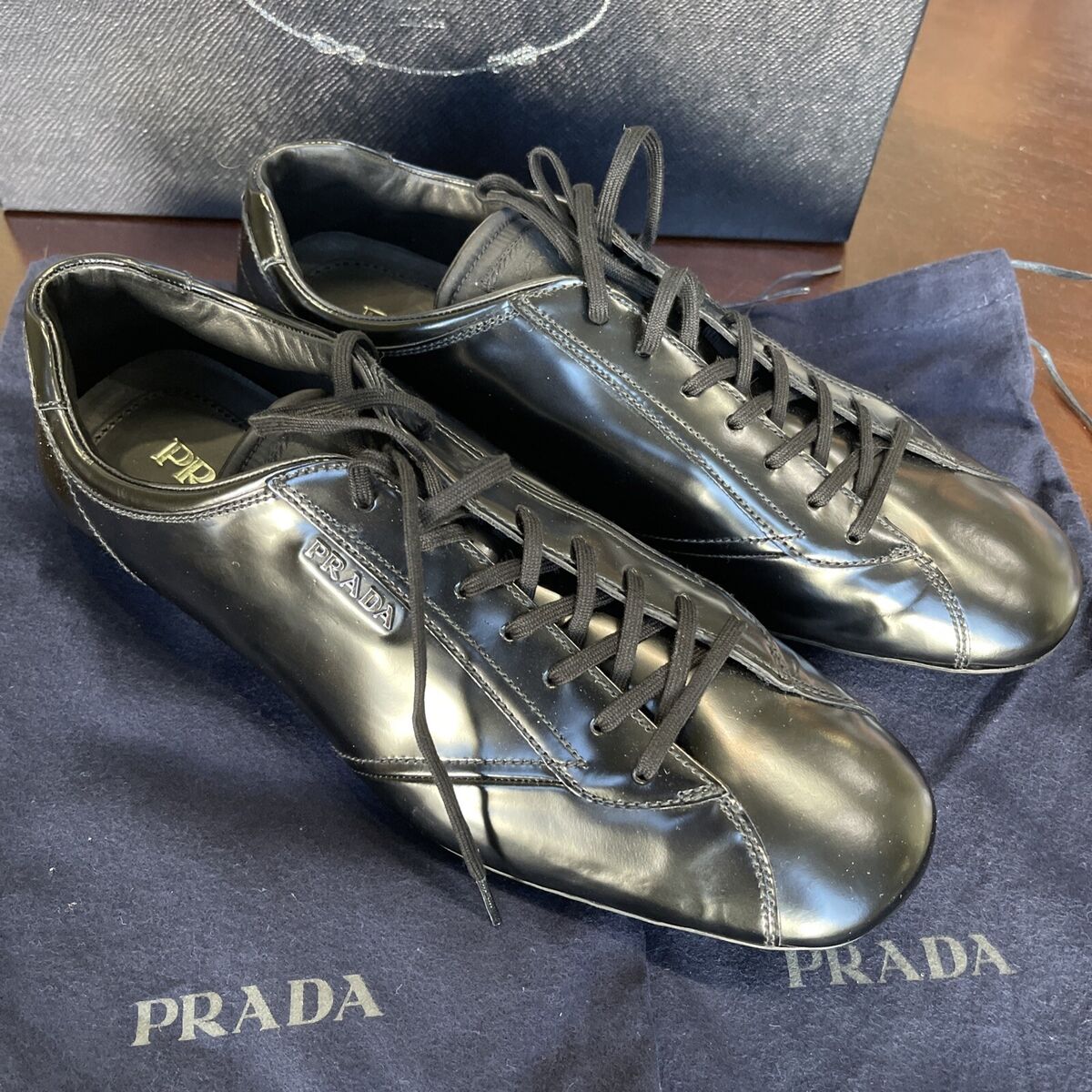NEW Prada Shoes Mens US Size 8.5 New W/ Box Dust Bags NEW Prada Shoes Mens US Size 8.5 New W/ Box Dust Bags
