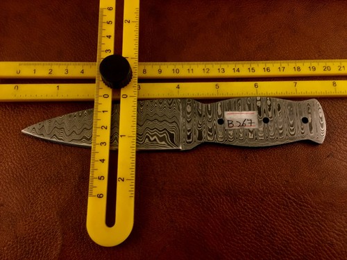 Handmade Damascus Steel Blade Blank-Sgian Dubh-Full Tang- Heat Treated - Picture 2 of 4