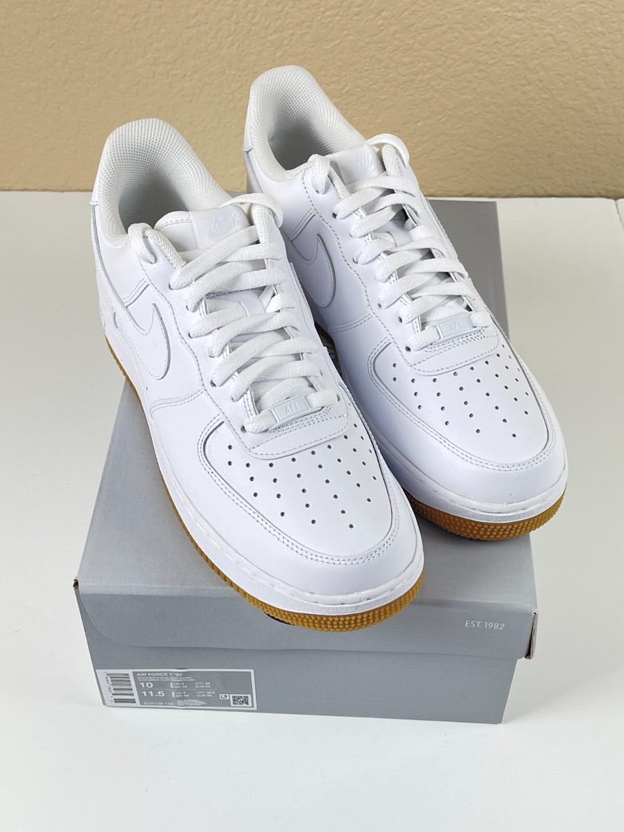 Nike Air Force 1 07 Men's White Gum Light Brown Shoes Size Nike Air Force 1 07 Men's White Gum Light Brown Shoes Size