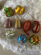 Vintage Satin Sequin Beaded Push Pin 15 piece lot Christmas ornaments