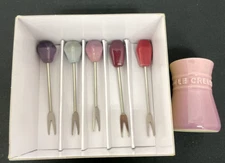 Le Creuset Food Pick & Small Jar Set Maison de Paris Collection Stoneware NEW