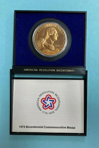 Medaglia Commemorativa Bicentenario Rivoluzione Americana George Washington 1972 - Foto 1 di 4