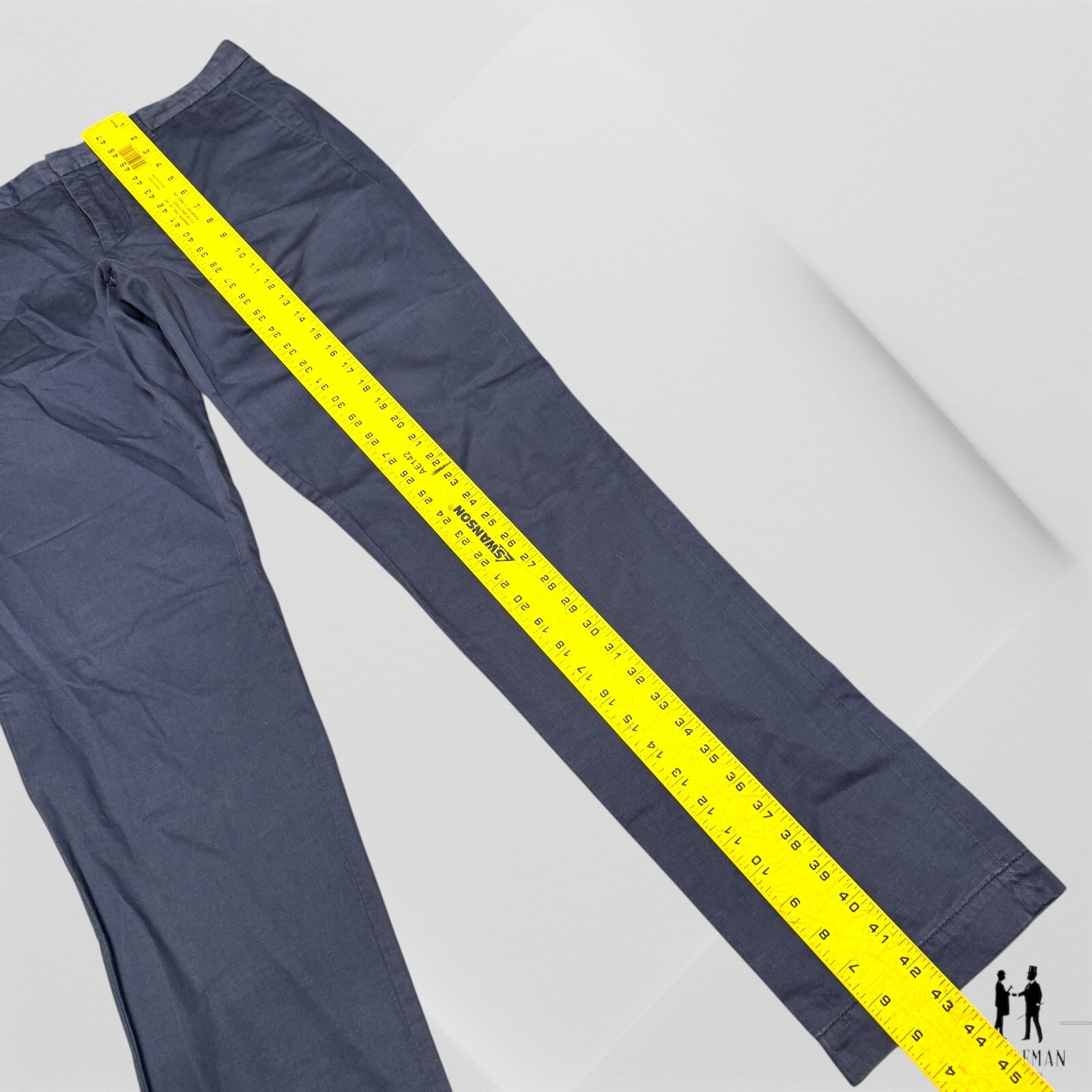 Cp Company Classic Slim Straight Chino Trousers Cotton Linen  36 x 34 Navy Blue thumbnail 4