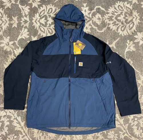 Hooded Waterproof Rain Jacket Blue 