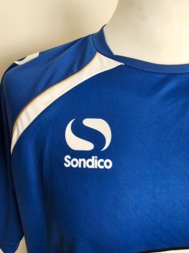 OLDHAM ATHLETIC FC SONDICO 2014 BLUE HOME SHIRT ADULT SIZE MEDIUM - Picture 3 of 11