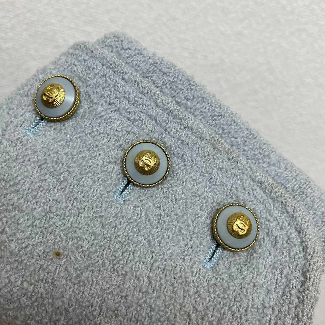 Giacca Chanel 93A lana cocco orlo bottoni catena tweed senza colletto moda donna