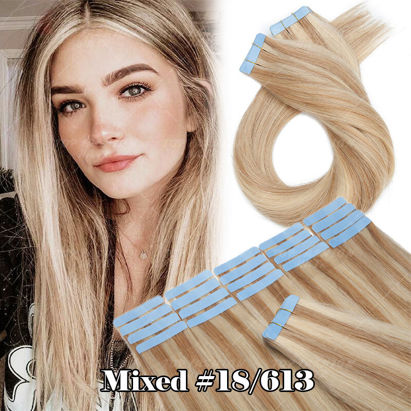 THICK Seamless Tape In Real Remy Human Hair Extensions FULL HEAD 60pcs