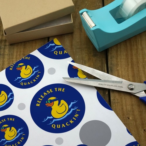 Release the Quackin' Kraken Duck Funny Premium Gift Wrap Wrapping Paper Roll - 第 3/4 張圖片