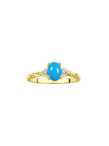 RYLOS Gold Plated Silver Birthstone Ring 7x5MM Gemstone & Diamonds - Sizes 5-10 - Picture 30 of 31