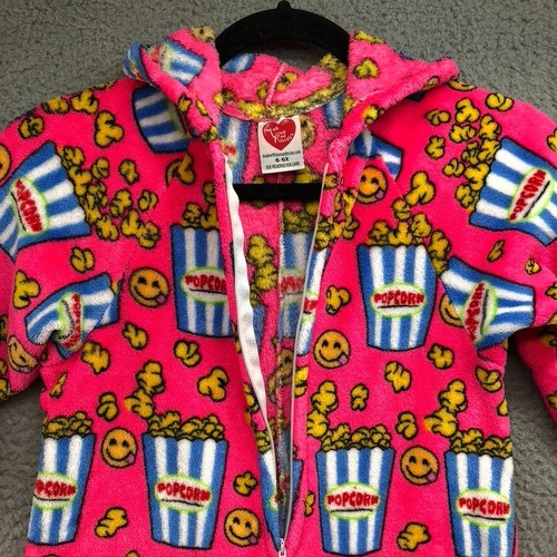 Made With Love And Kisses Fleece One Piece Sleeper Girls 6 Zip Hooded Comfort - Picture 7 of 13