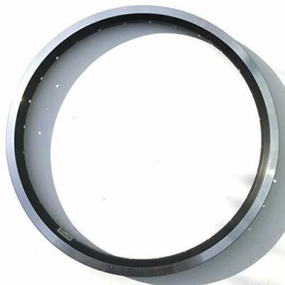 Brompton BLACK 16 x 1 3/8" double wall angle drilled wheel rim 28 hole - Image 1 of 3