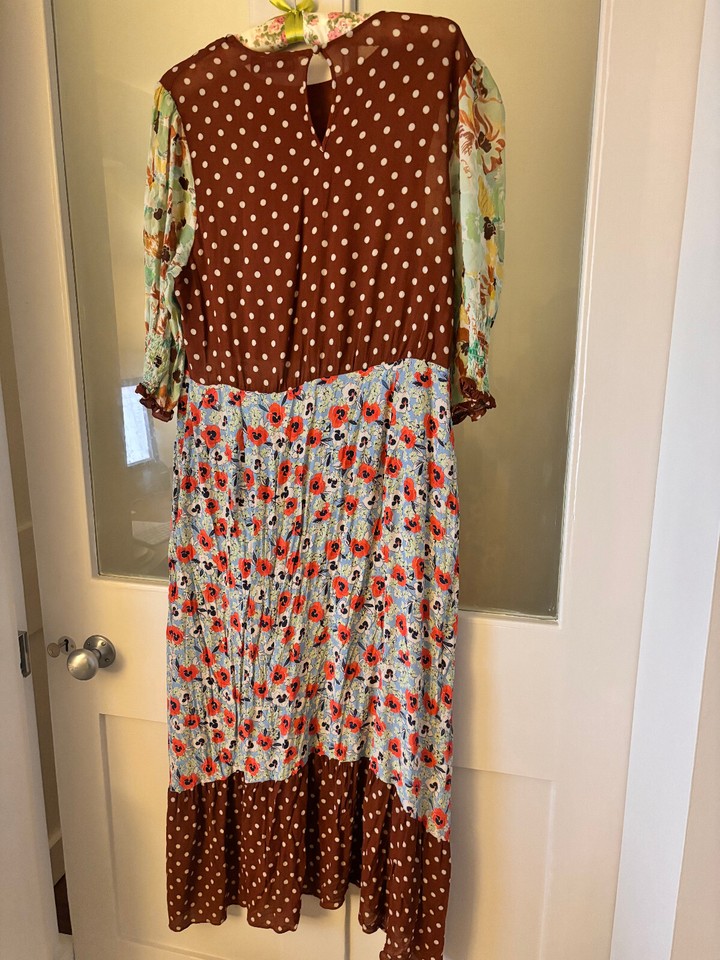 Stunning Rixo Saffron Silk Dress Size 1416 XL eBay