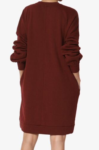 TheMogan S~3X Casual Oversized Crew Neck Fleece Sweatshirts Loose Pullover Tunic - Picture 76 of 152