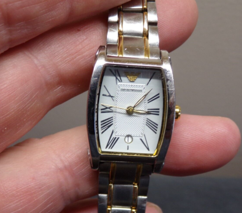 Women's EMPORIO ARMANI Silver Watch w/ New Battery - Works Great!