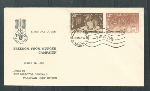 Pakistan, 1963, Freedom from Hunger, FDC.