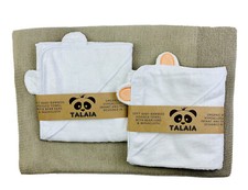 Talaia Organic Bamboo Baby Hooded baby towel Bear Ears Hypoallergenic Set 0f 2
