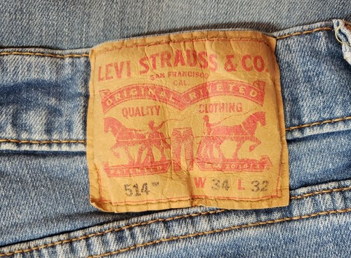 Men's Levi's 514 Straight Fit Stretch Denim Jeans Measures W34 x L31 - Picture 5 of 5