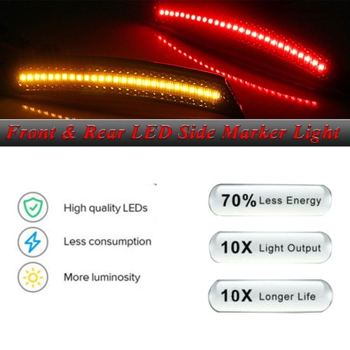 For Mini Cooper R55 R56 R57 R58 R59 Front Rear LED Side Marker Light Amber & Red - Picture 2 of 14