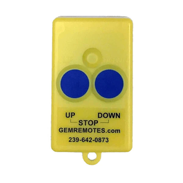 GEM Transmitter 2-Button-GEM 2-button Transmitter Old Style, Yelllow, New