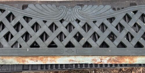 Innova Heavy Cast Iron Metal Art Bench Lattice Salvage 48” Long Grate Scroll - Picture 2 of 9
