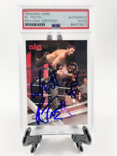 R-Truth signierte 2017 Topps WWE Then Now Forever Sammelkarte 131 PSA DNA gebrattet