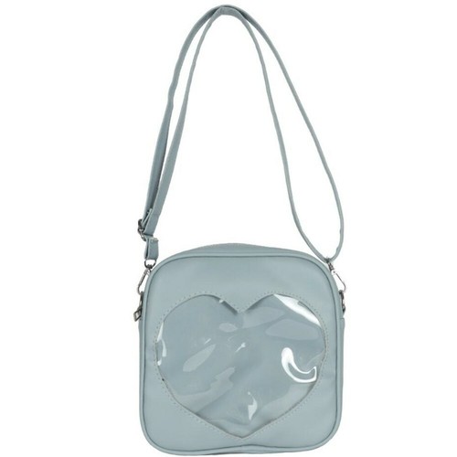 Japanese Transparent Itabag Kawaii Heart PU Leather Messenger Bag Shoulder Bag - Picture 16 of 17