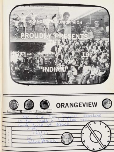 1972 Orangeview Junior High School Yearbook, Indian - Anaheim, CA - Picture 3 of 12