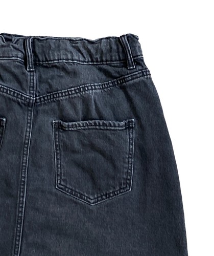H&M & Denim Girls Youth Size 16 Gray Denim Cotton Blend Skirt Adjustable Waist - Picture 3 of 7