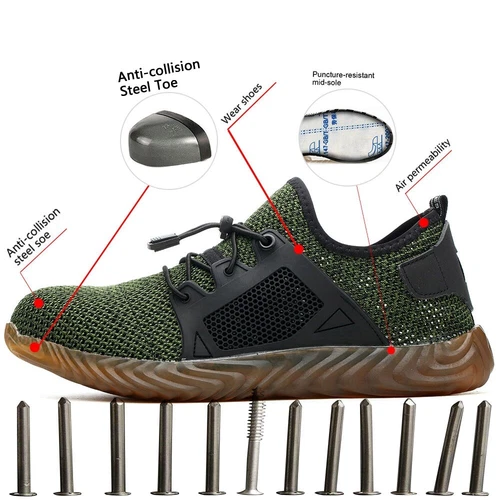 Mens Mesh Safety Shoes Work Steel Toe Boots Indestructible Lightweight Sneakers - Picture 35 of 39