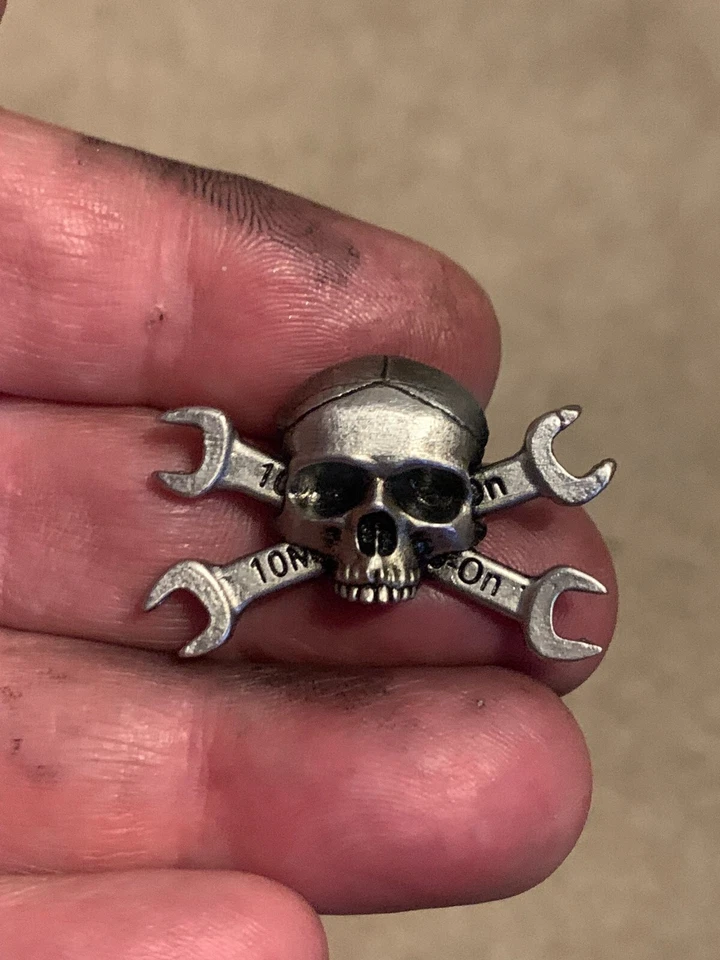 Skull and Crossbones wrench pin/badge - Image 3 of 4