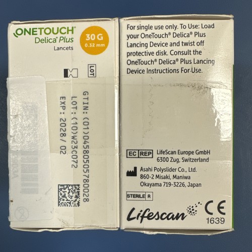 NEW!! OneTouch Delica Plus Lancets 30 Gauge 100ct Lancets Exp: 02/2028 - Picture 2 of 6