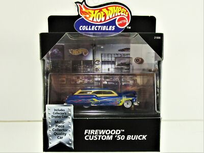 HOT WHEELS 1950 BUICK FIREWOOD CUSTOM WAGON W// SURFBOARD /& CASE NEW IN 1998 BOX