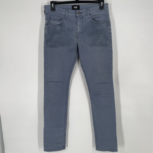 Paige Mens Blue Gray Denim Lennox Jeans 